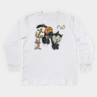 FELIX THE CAT SWIMING VINTAGE Kids Long Sleeve T-Shirt